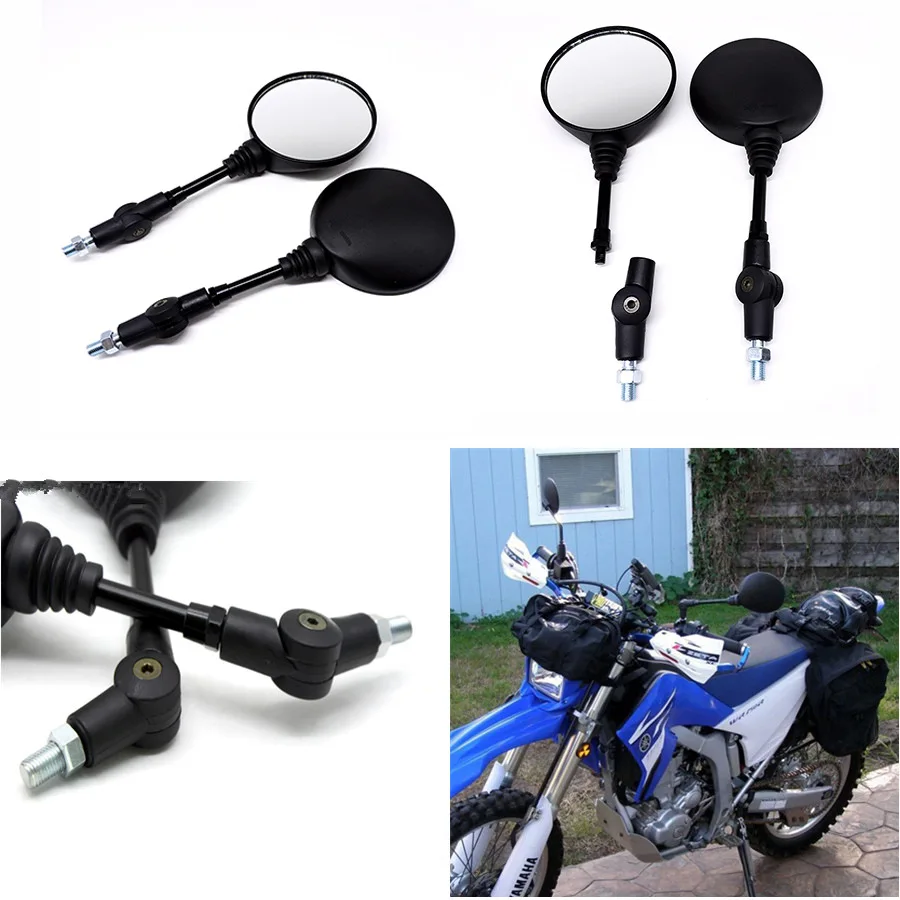 

2Pcs Fodable Round Scooter Rearview Mirrors 10MM Adjustable Bike Rear View Mirror Parts 360 Degree Swivel Motorcycle Accessories