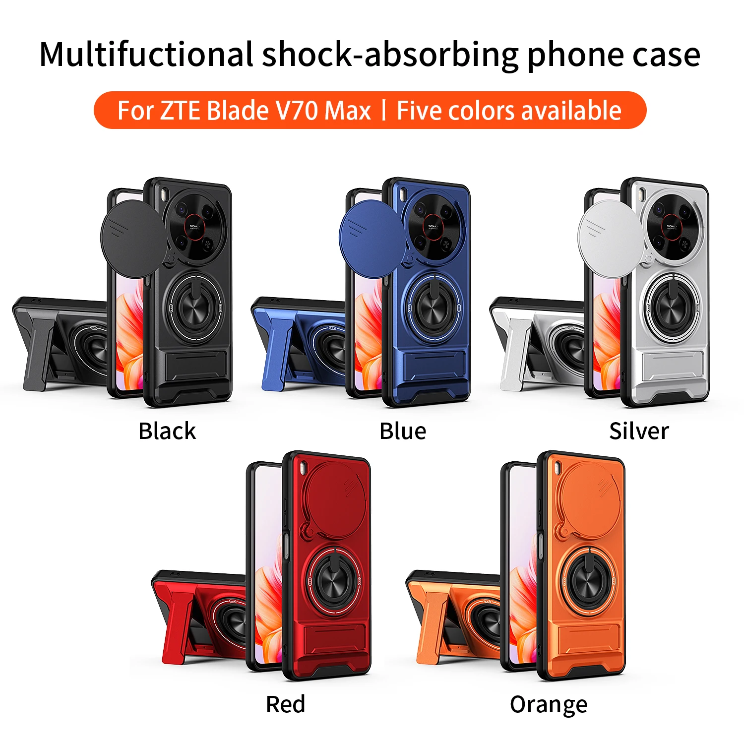 Military Armor Phone Case with Magnetic Holder and Camera Protection