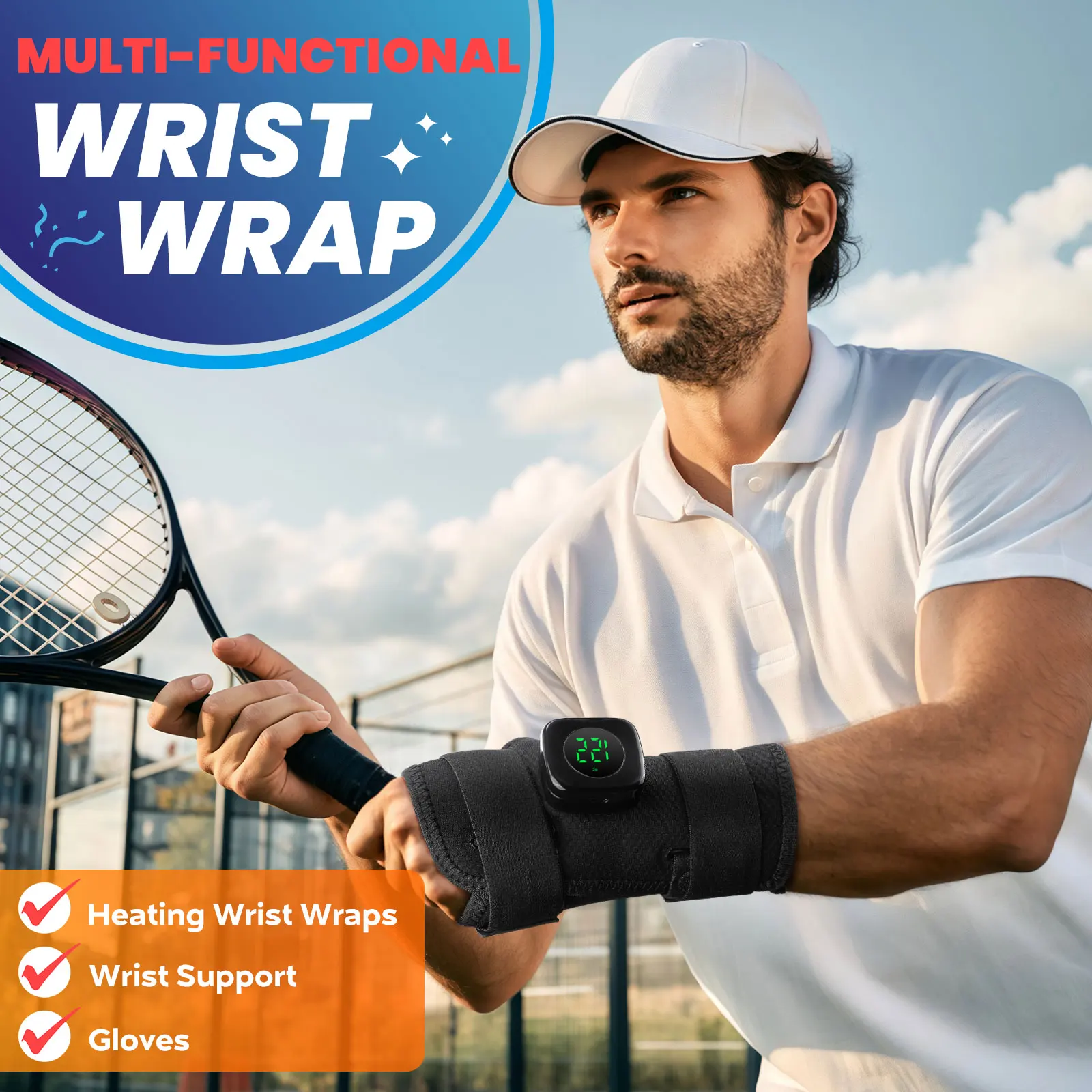 Magnetic Heat Wrist Guard with Lycra and ABS for Hand Joint Relief