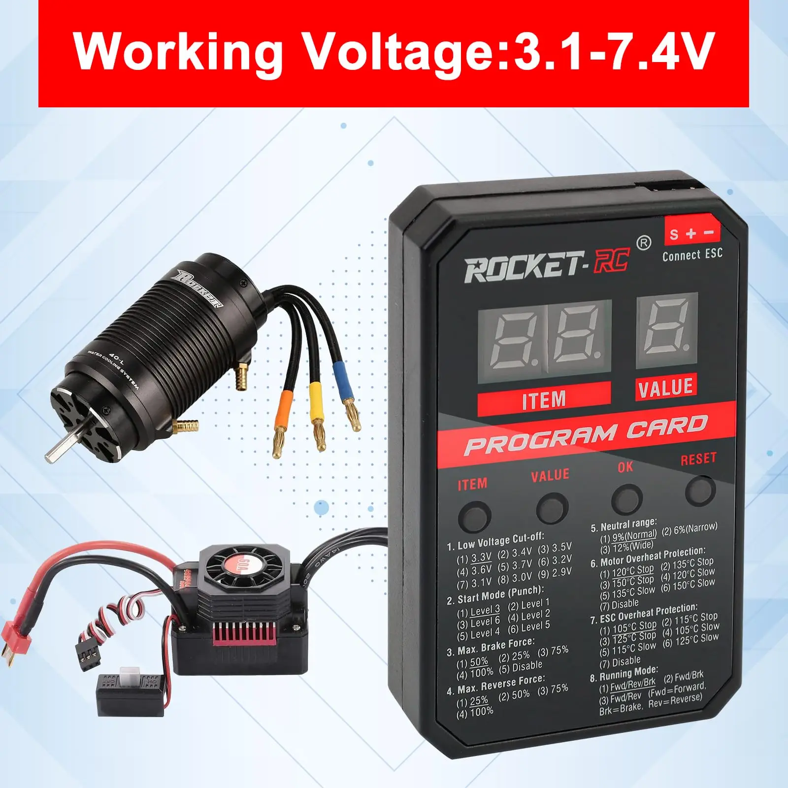 rocket-rc ブラシレスモーター17.5 120Aアンプ　プログラムカード 41G8jqduo9L.jpg_BO30,255,255,