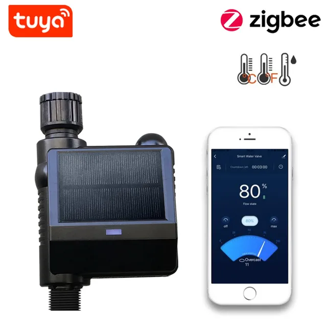 Tuya ZIGBEE Garden Solar Energy Watering Timer Ball Valve Sprinkler Drip Irrigation System Water Controller Smart Life