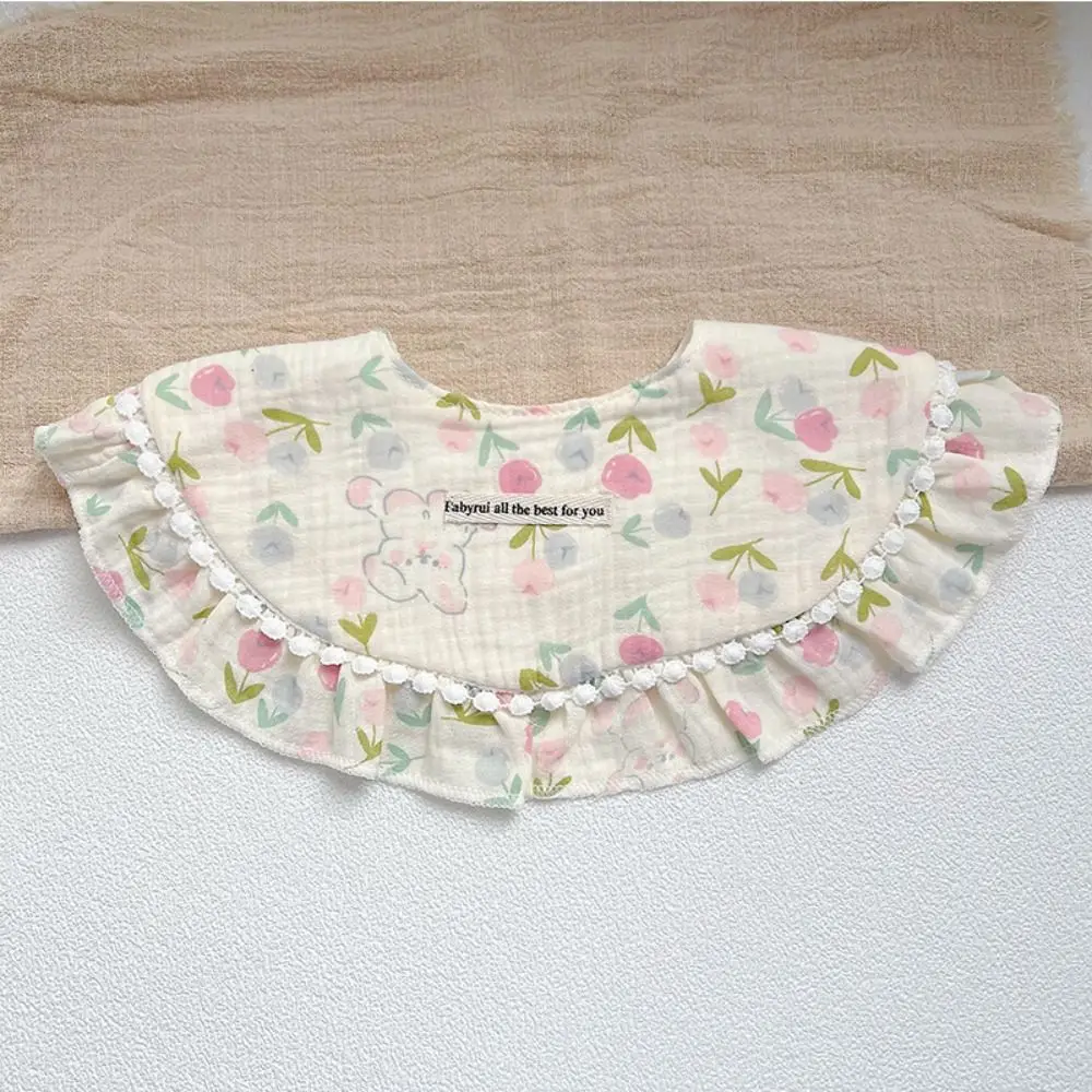 Soft Feeding Baby Cotton Bibs Round Neck Princess Baby Drooling Bibs INS Lace Saliva Towel Cloths Infant