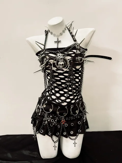 Spikey Skull Bikini Dress and Skirt 2