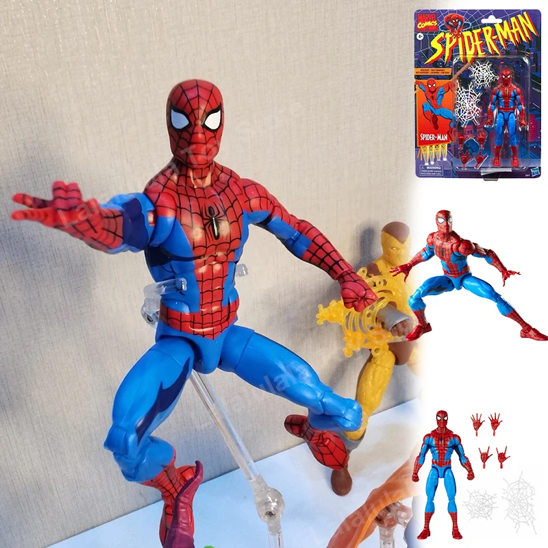 

Marvel Ko Ml Legends Classic Spider Web Spiderman Action Figure Toy 6 Inch Spider Man Movable Statue Model Doll Collectible Gift