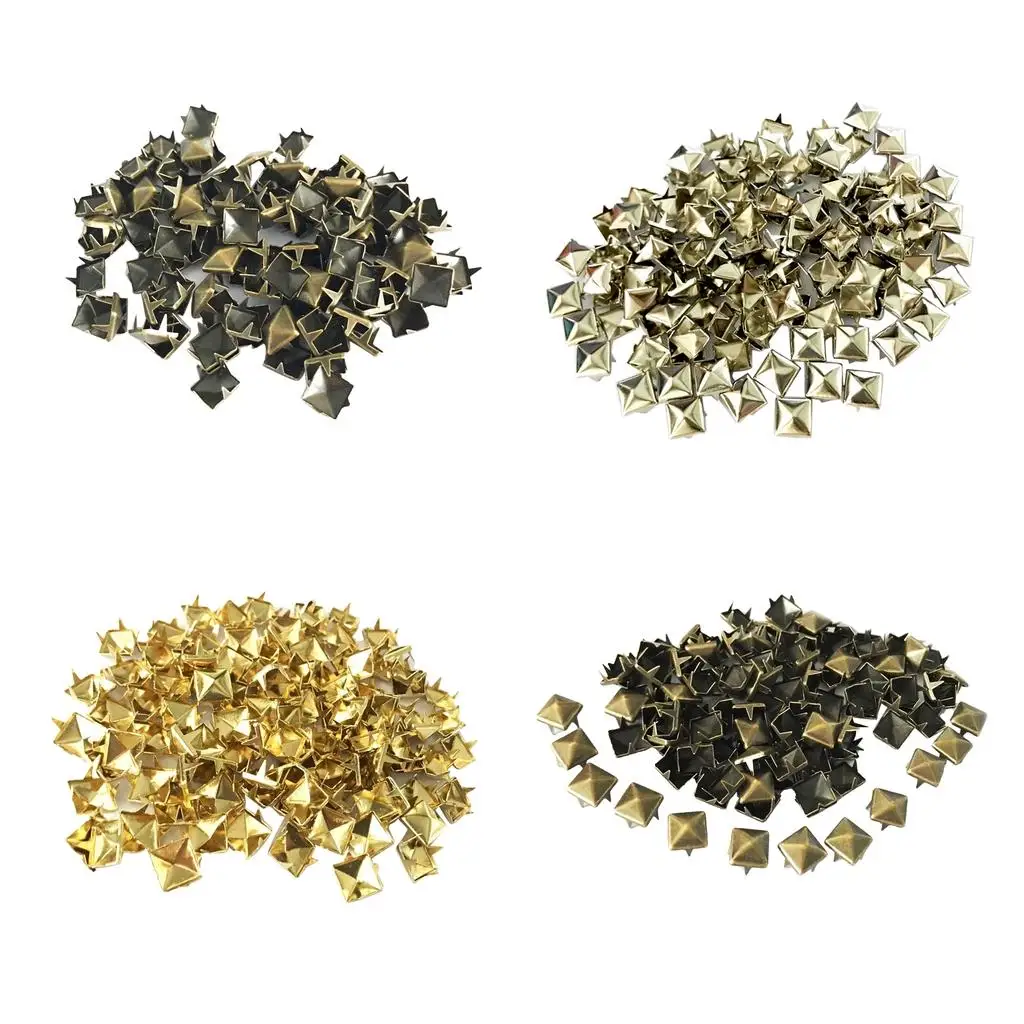 100pcs Square Pyramid Rivet Metal Studs Leathercraft DIY