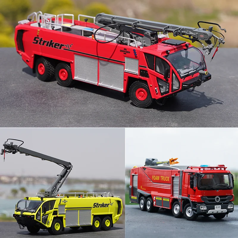 Model 1:50 Scale Fire Truck Rescue Truck Diecast Alloy Engineering Vehicle Collection Display Decoration For Adult Fans