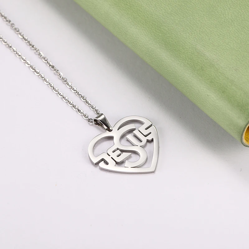 Stainless Steel Necklace Heart Jesus | Stainless Steel