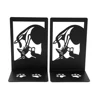 2Pcs Style Black Cat Book Ends Heavy Book Iron Bookends Gift for Book Loves Home Desk Book Rack Office Supplies Stand Iron 1