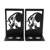 2Pcs Style Black Cat Book Ends Heavy Book Iron Bookends Gift for Book Loves Home Desk Book Rack Office Supplies Stand Iron 1
