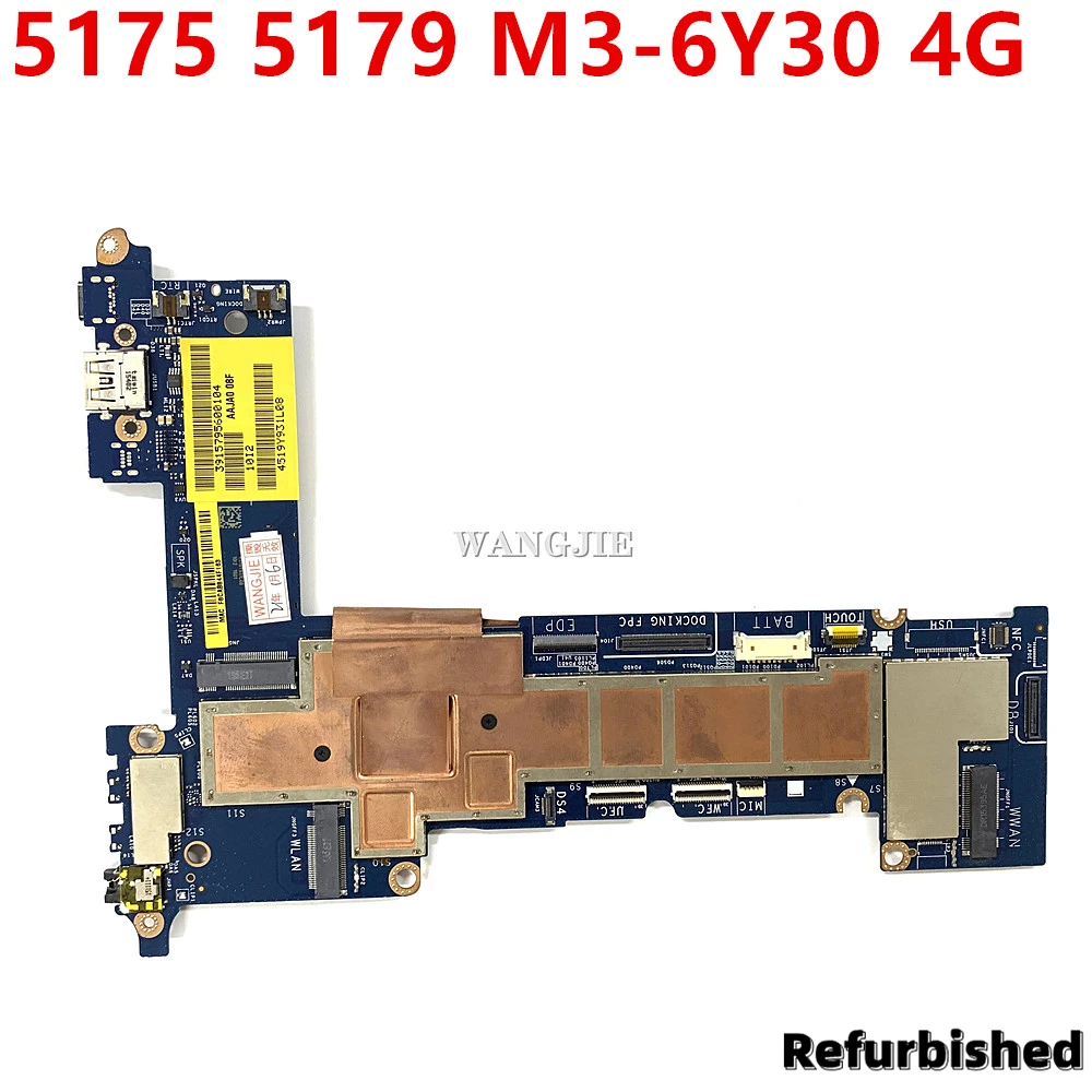 

Refurbished CN-0J7VN1 0J7VN1 J7VN1 For DELL Latitude 11 5175 5179 Laptop Motherboard LA-C791P M3-6Y30 +4G RAM 100% Working