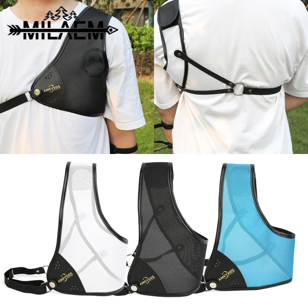 ArcheryChestGuardSMLAdjustableBreathableProtectiveLeather