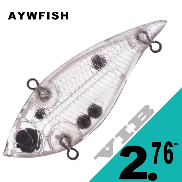 AYWFISH 10PCS / LOT Unpainted VIB Fishing Lures 2.76IN 10.5G Sinking  Lipless Crankbait Vibration Blanks For VIB Wobbler DIY - AliExpress