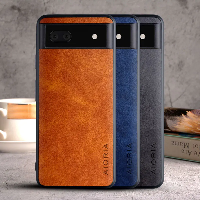 Phone Case For Google Pixel 6a 6 Pro Coque Luxury Vintage Leather Skin