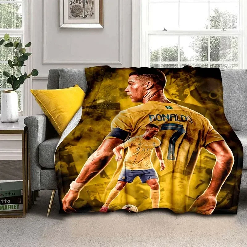 Cristiano R-Ronaldo CR7 Pattern Flannel Throw Blanket,Multi-purpose Holiday Gift Blanket Warm And Soft Blankets All Seasons 3