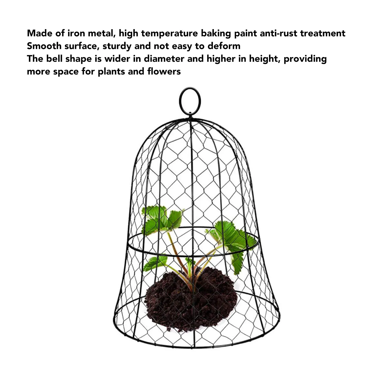 10 Packs Black Garden Chicken Wire Cloche Thickened Construction Plant Protector Cloche Cover