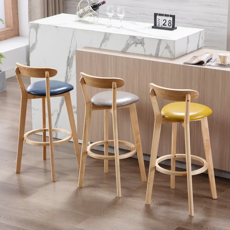 

GG2058Solid wood bar chair home back chair Nordic bar chair high stool