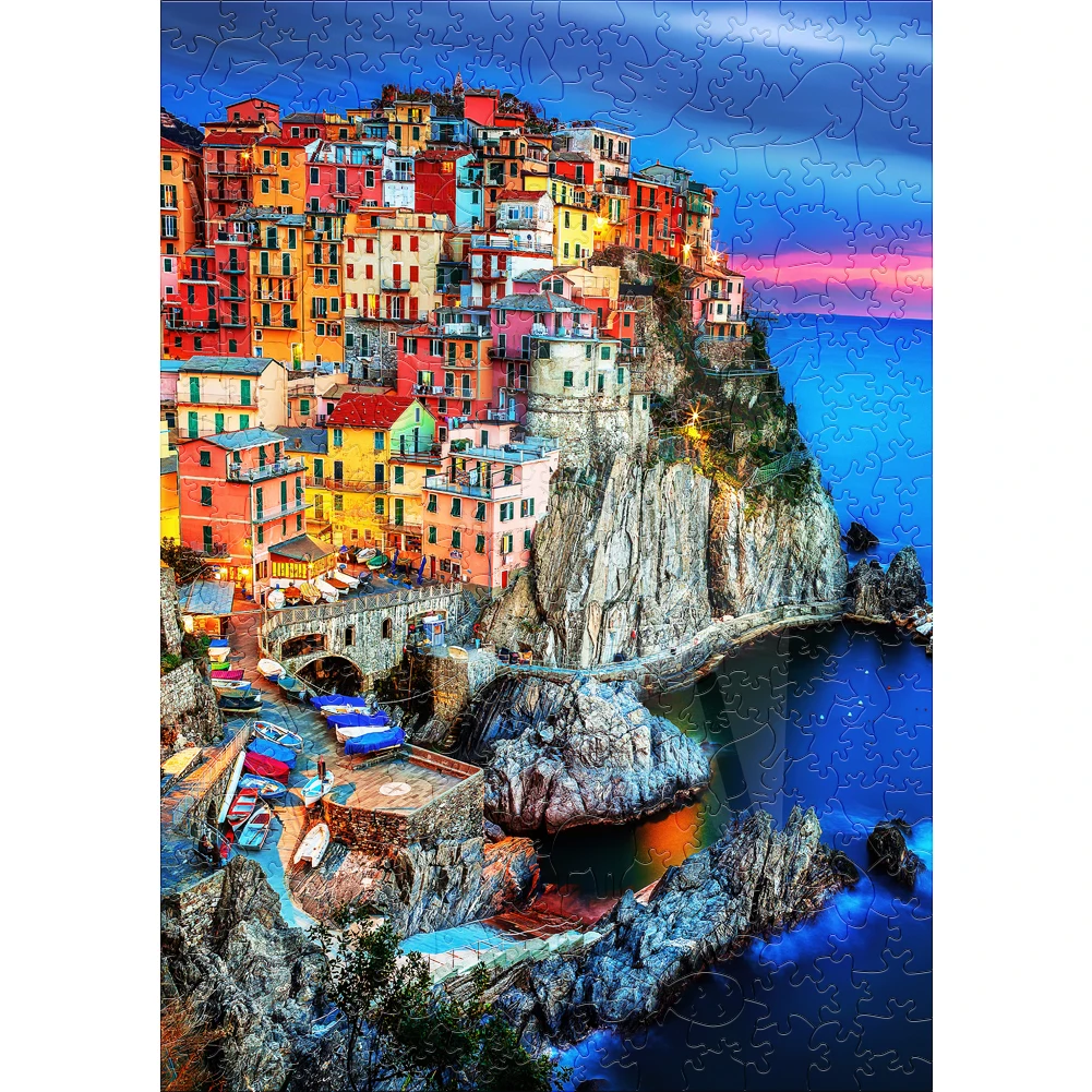Cinque Terre Wooden Jigsaw Puzzle Toys Travel Souvenir Wood Puzzles For Children Montessori Games Wholesale Secret Puzzle Boxes 3