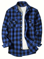 Chemise à manches longues en coton pour hommes, nouvelle mode printemps et automne, Plaid rouge brossé, Business, loisirs, flanelle, sans fer 3