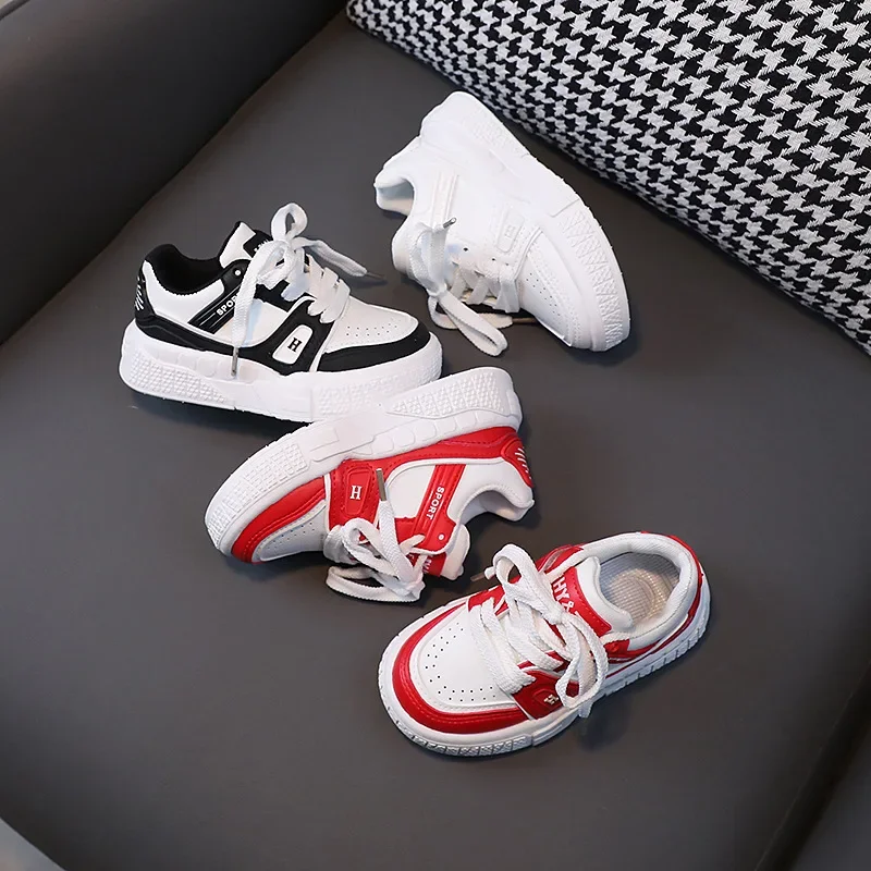 Spring Children Shoes Leather Denim Kids Casual Shoes Non-slip Boys Sneakers