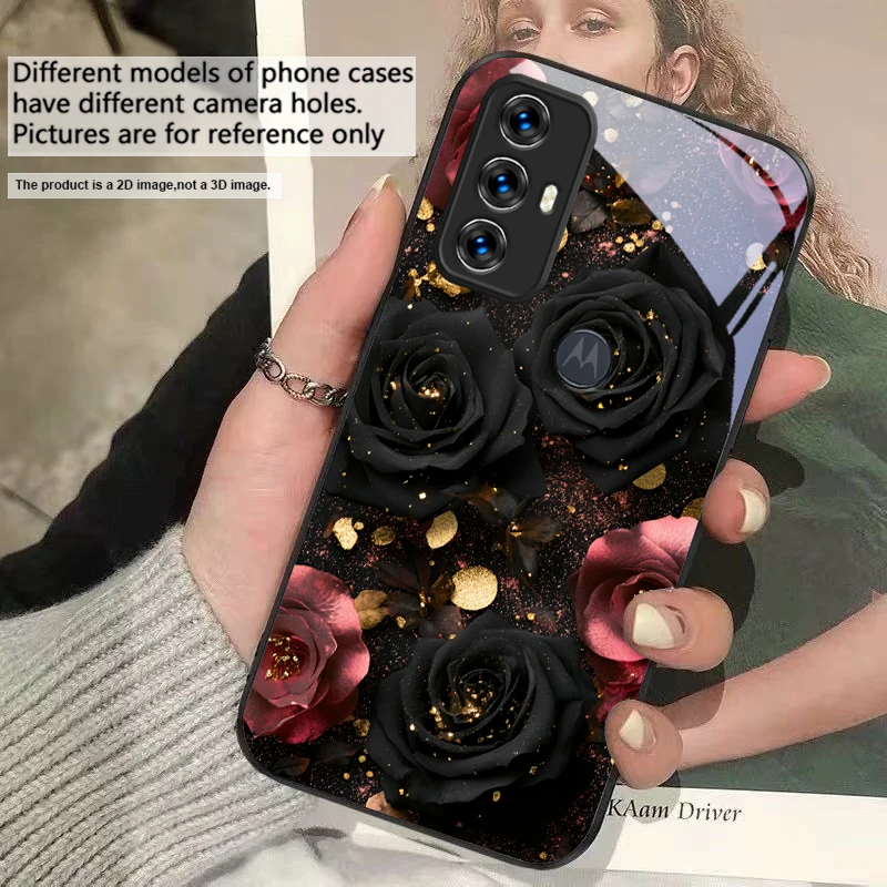 Wine Red Floral Petals Glass Phone Case