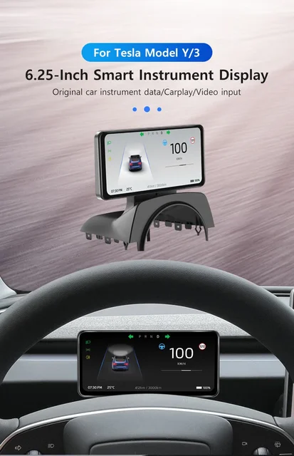 for Tesla Model Y Model 3 6.25in Display Screen Dashboard IPS 