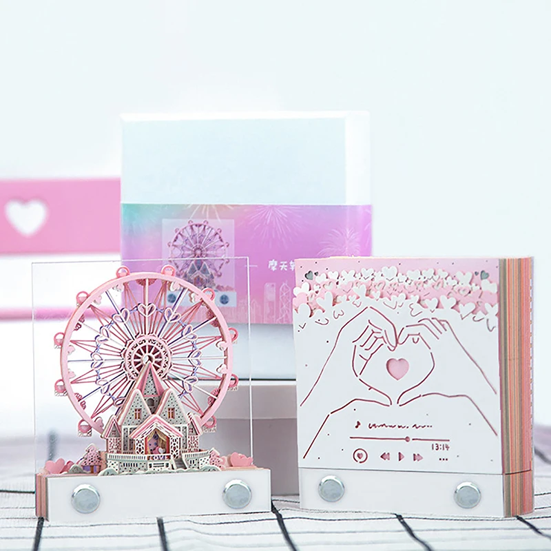 

Креативные 3D блокноты для записей с ручным разрывом, блокнот, розовое колесо обозрения, 3D блокнот, бумажный мини-стол, Декор, 3D художественные канцелярские принадлежности, новинка, подарок