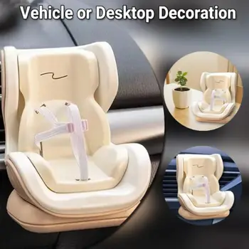 Seggiolino Auto per Bambole Design Cartone Animato, Materiale Peluche, 4 Stili, Mini Seggiolino di Sicurezza in Peluche, Design Kawaii, Dimensioni Mini