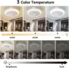 72W Led Ceiling Fan Lamp With Remote Control 110-265V Large Fan Lighting for Living Room Decor Smart Ceiling Fan Lights Dimmable 2