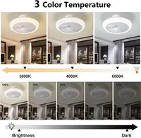 72W Led Ceiling Fan Lamp With Remote Control 110-265V Large Fan Lighting for Living Room Decor Smart Ceiling Fan Lights Dimmable 2