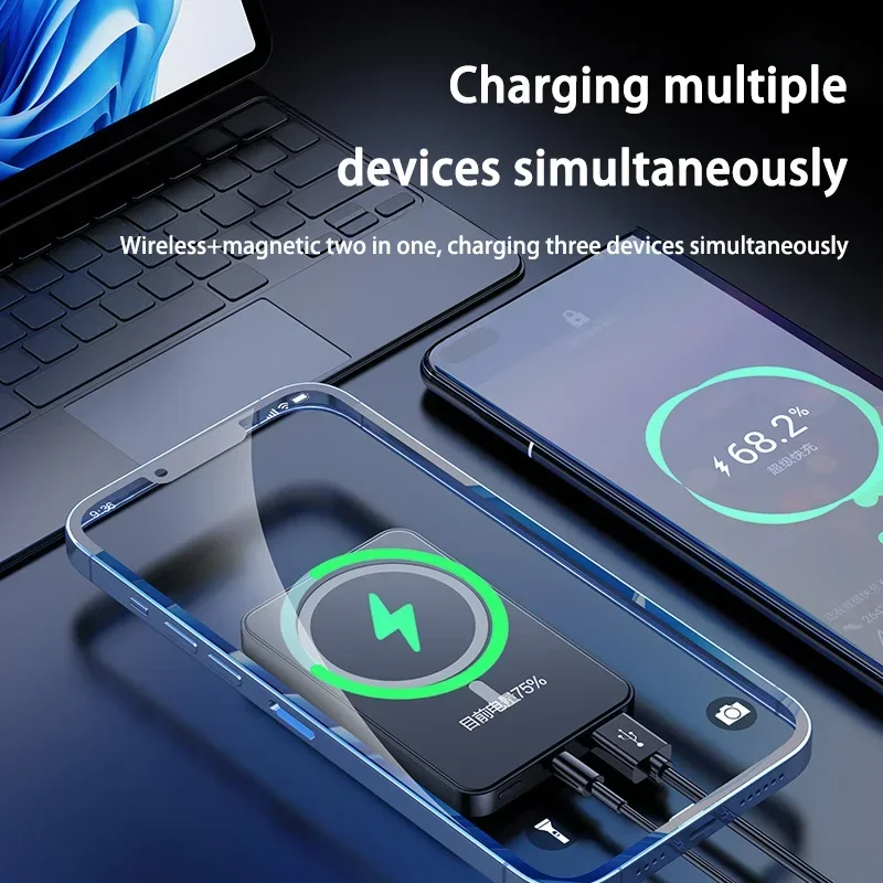 Magnetic Wireless Power Bank 100000mAh Super Fast Charge Portable External Batte