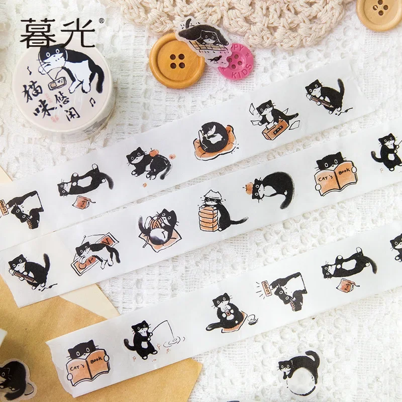 2m*25mm Washi Tapes Cute Cartoon Cat Masking Tape Washi Stickers Scrapbooking Adhesive DIY Decorative Stationery School Supplies 2