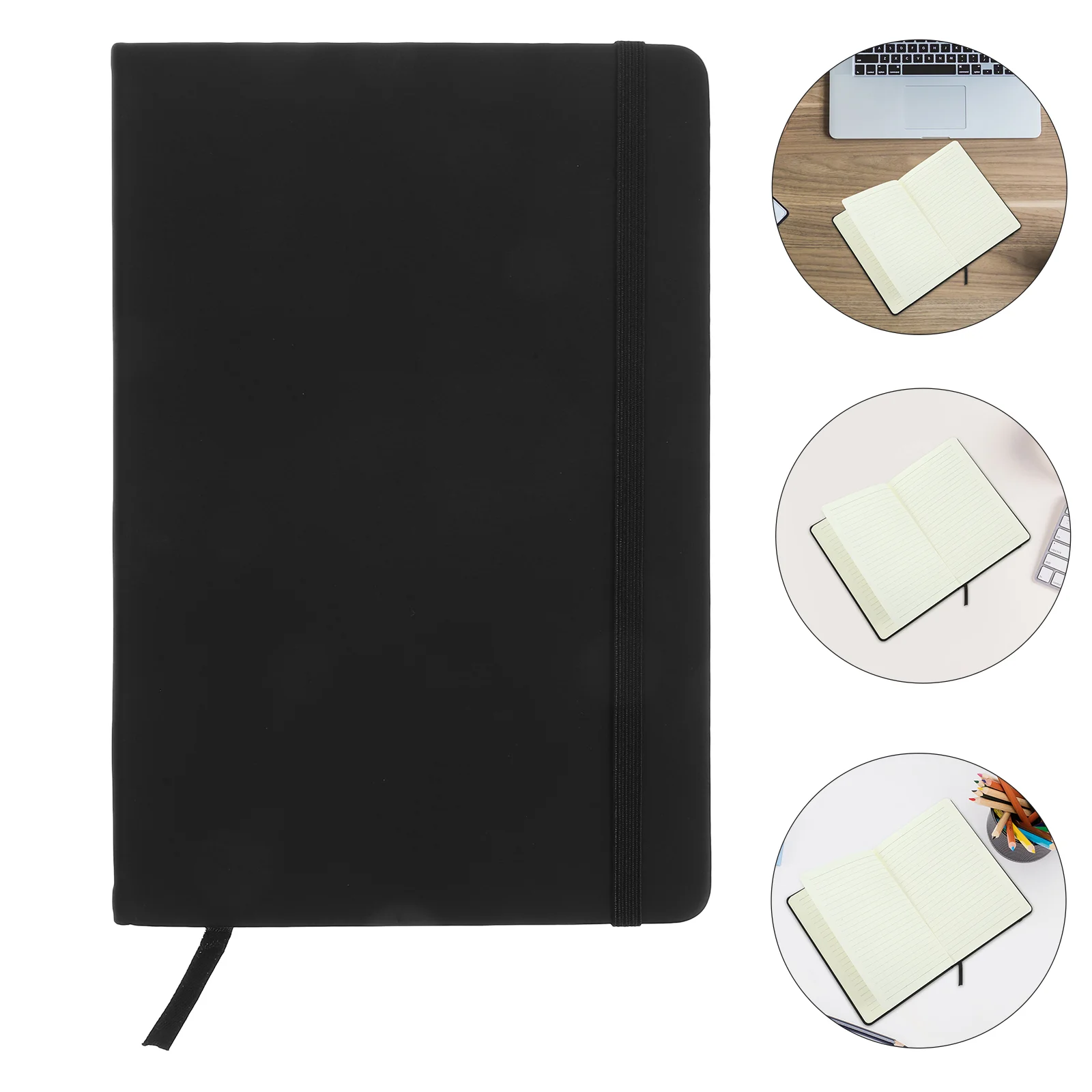 Elastic Band Notepad Daily Planner Schedule Notebook Hard Surface Yearly Paper Pu Office