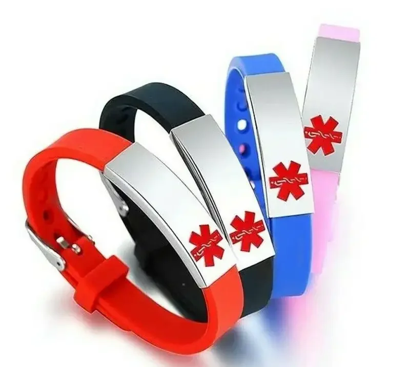 Children/Adult Customised Personalised Medical ID Alert Bracelet For Woman Men Engraving Stainless Steel Silicone Jewelry stainless steel bracelet fashion bracelet fashion jewelry silicone bracelet
