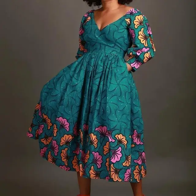 Nefemi Gathered Print Dress