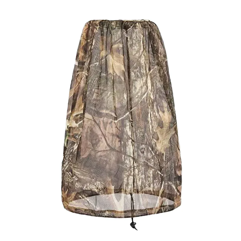 Hunting Accessories Outdoor biomimetic camouflage hunting mesh mask mosquito proof and breathable bird watching head cover jungle hat