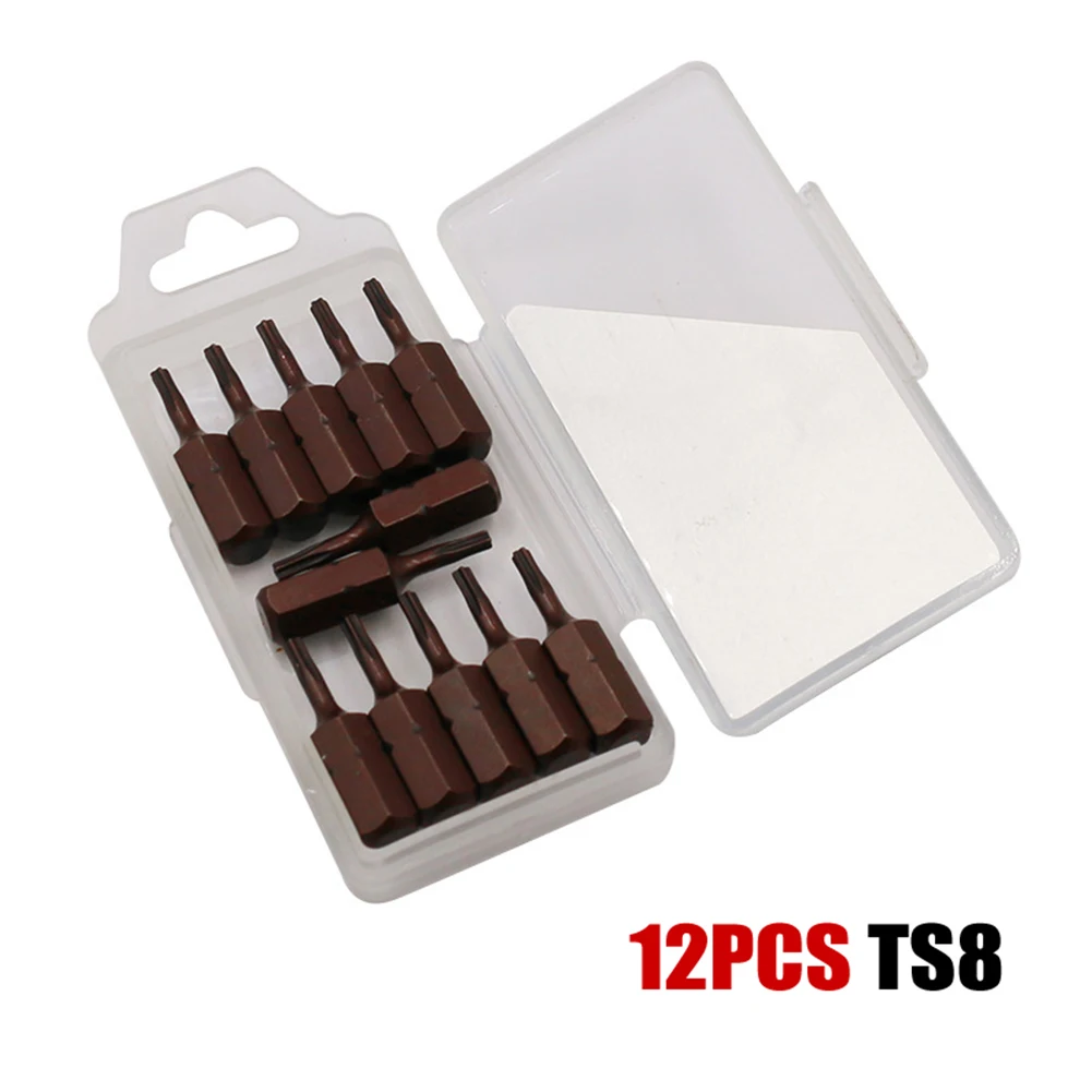 12pcs 1/4in Hex Shank Screwdriver Bit Five point Torx
