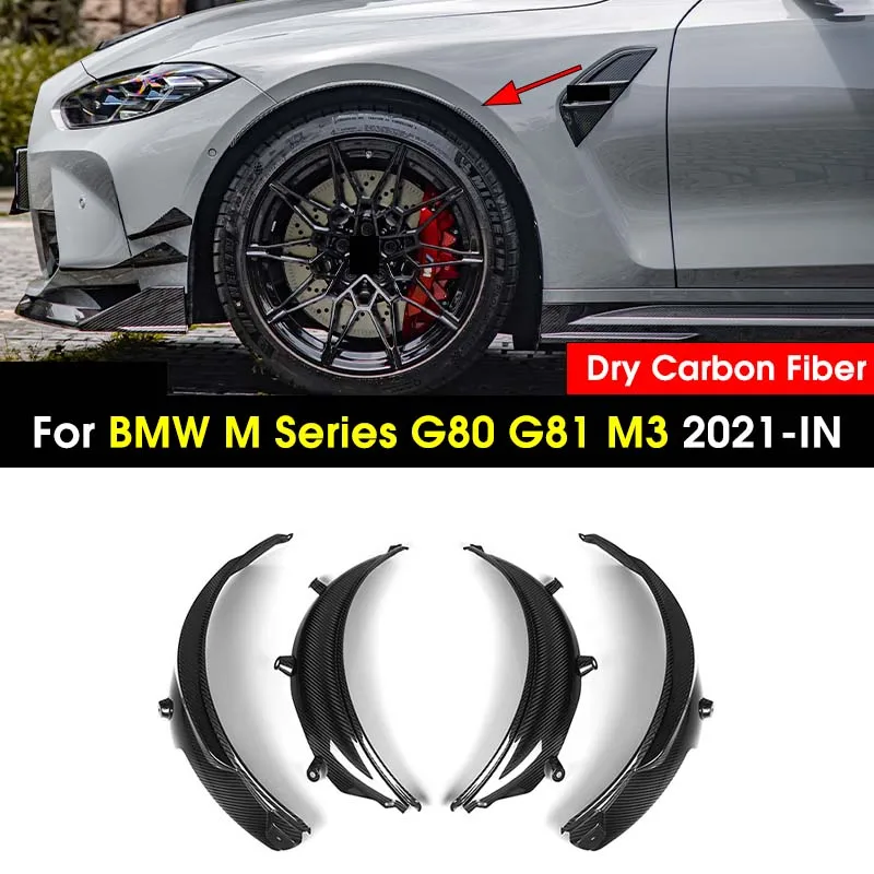 

4 шт., передний/задний бампер из углеродного волокна для BMW G80 G81 M3 2021 дюйма