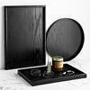Japanese Kitchen Storage Tray Household Wooden Tea Tray Home Decoration Cosmetic Storage Tray Coffee Snack Tray Bread Round Tray 5