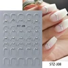 Silver Gold Lines Stripe Nail Sticker Decals Metal Strip Luxury Nails Slider 3D Self Adhesive Design Nail Art Stickers Paper 4