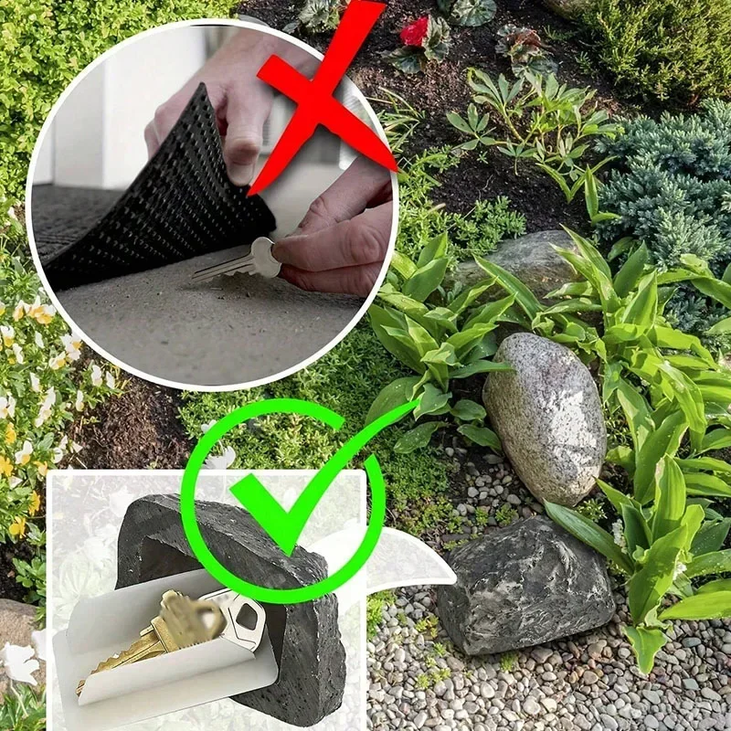 1PC Outdoor Patio Hidden Home Entrance Key Box Faux Small Stone Decoration Home Decoration Accessories