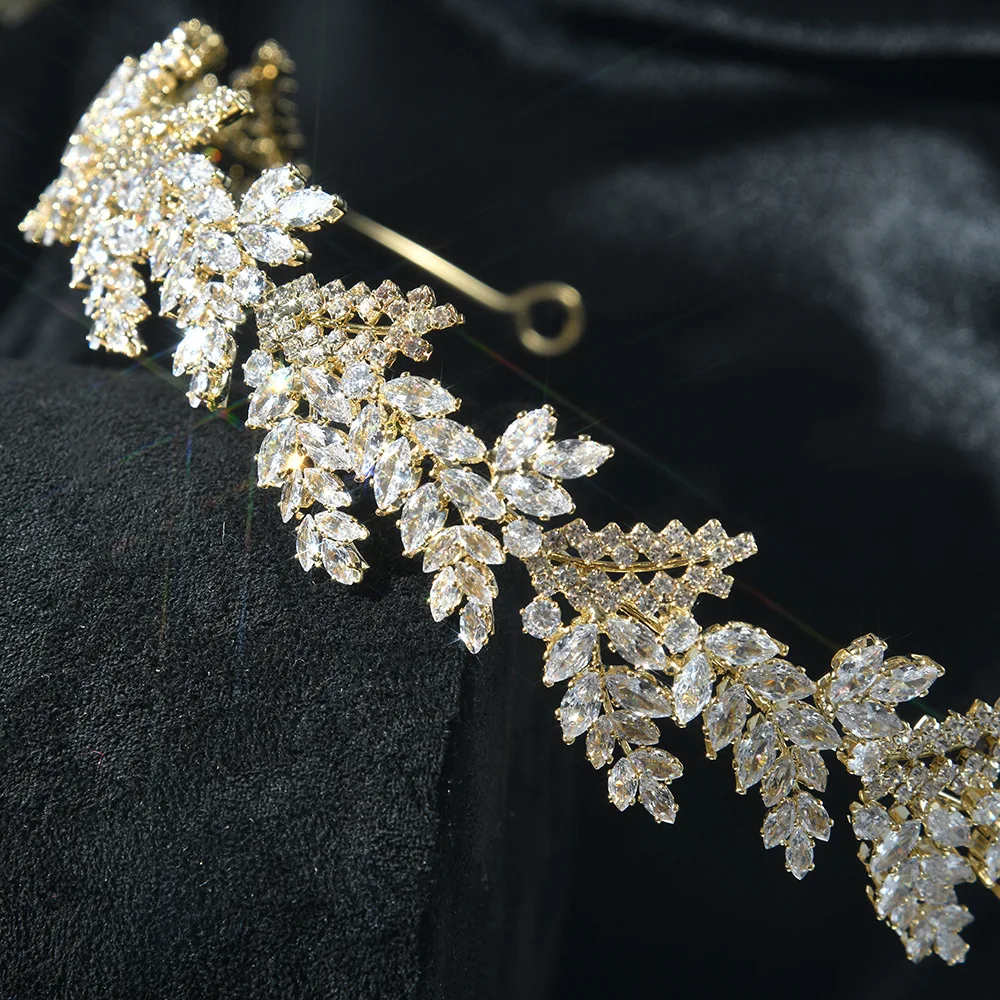 Luxury Bridal Headband Tiaras For Wedding Bride Headpiece Zirconia Princess Crowns Tiaras For Women Party Hair Jewerly Headdress