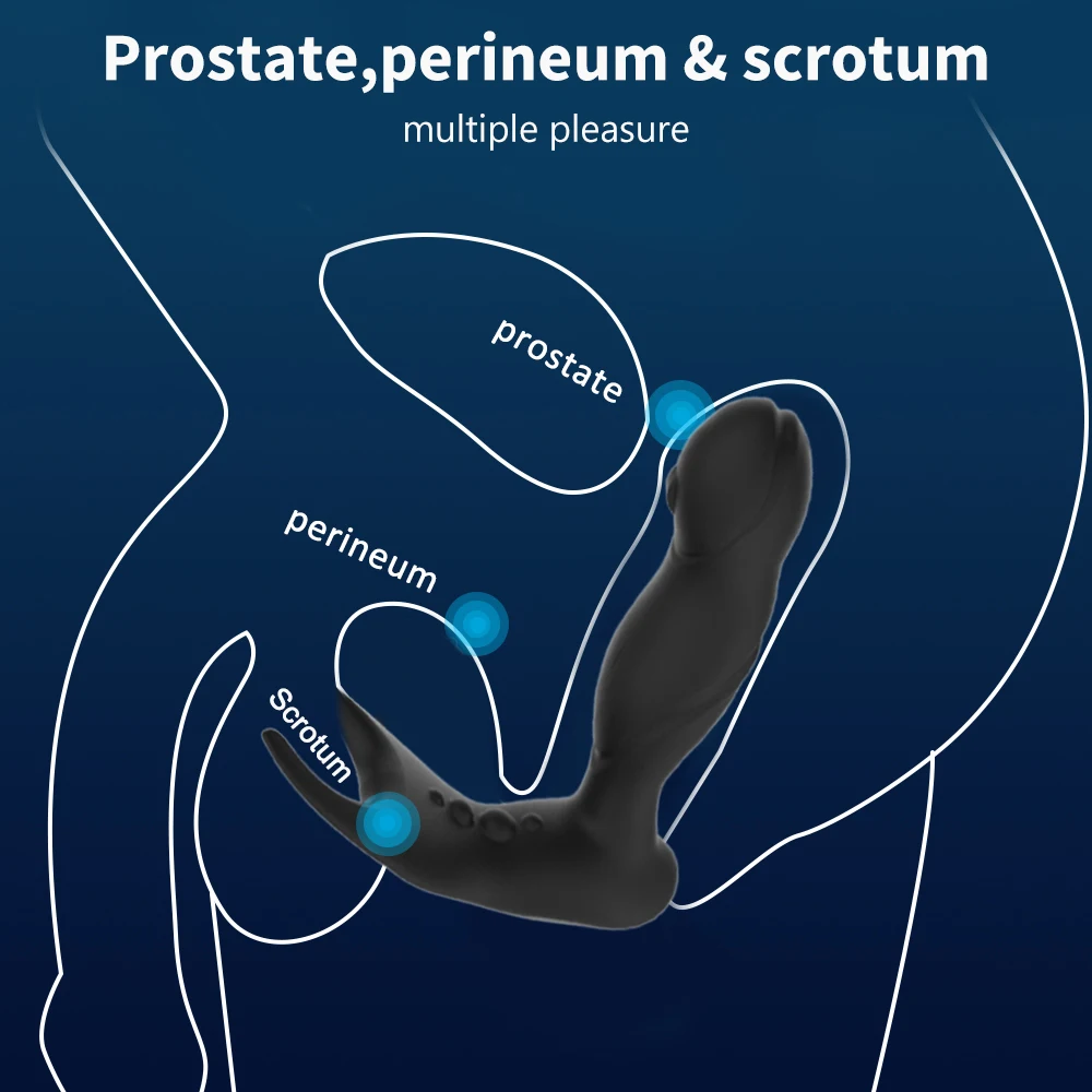 Prostata-Massage männlicher Vibrator Rotation Perlen Anal Plug Vibrator Silikon Verzögerung Ejakulation männlich Masturbat_voghion.com