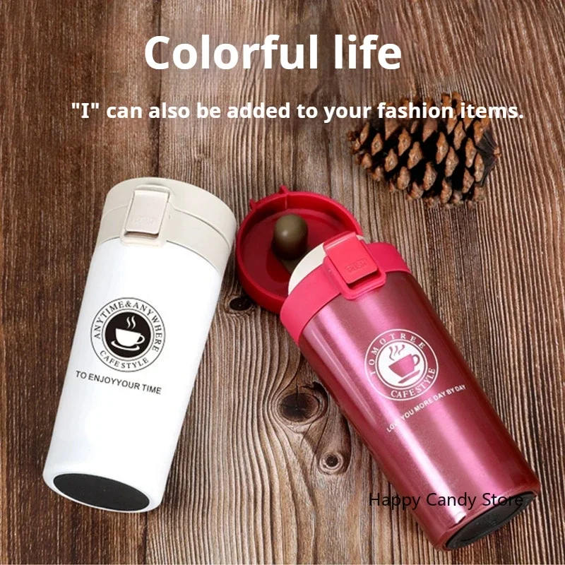 1PC 380ML/500ML Thermos Coffee Cup Tea Mug Portable Vacuum Flasks Travel Thermal Water Bottle Outdoor Sports Water Bottle
