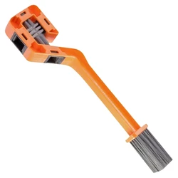 Multifunctional Portable Double Head Chain Cleaning Brush for Bikes and Motorcycles (Orange)