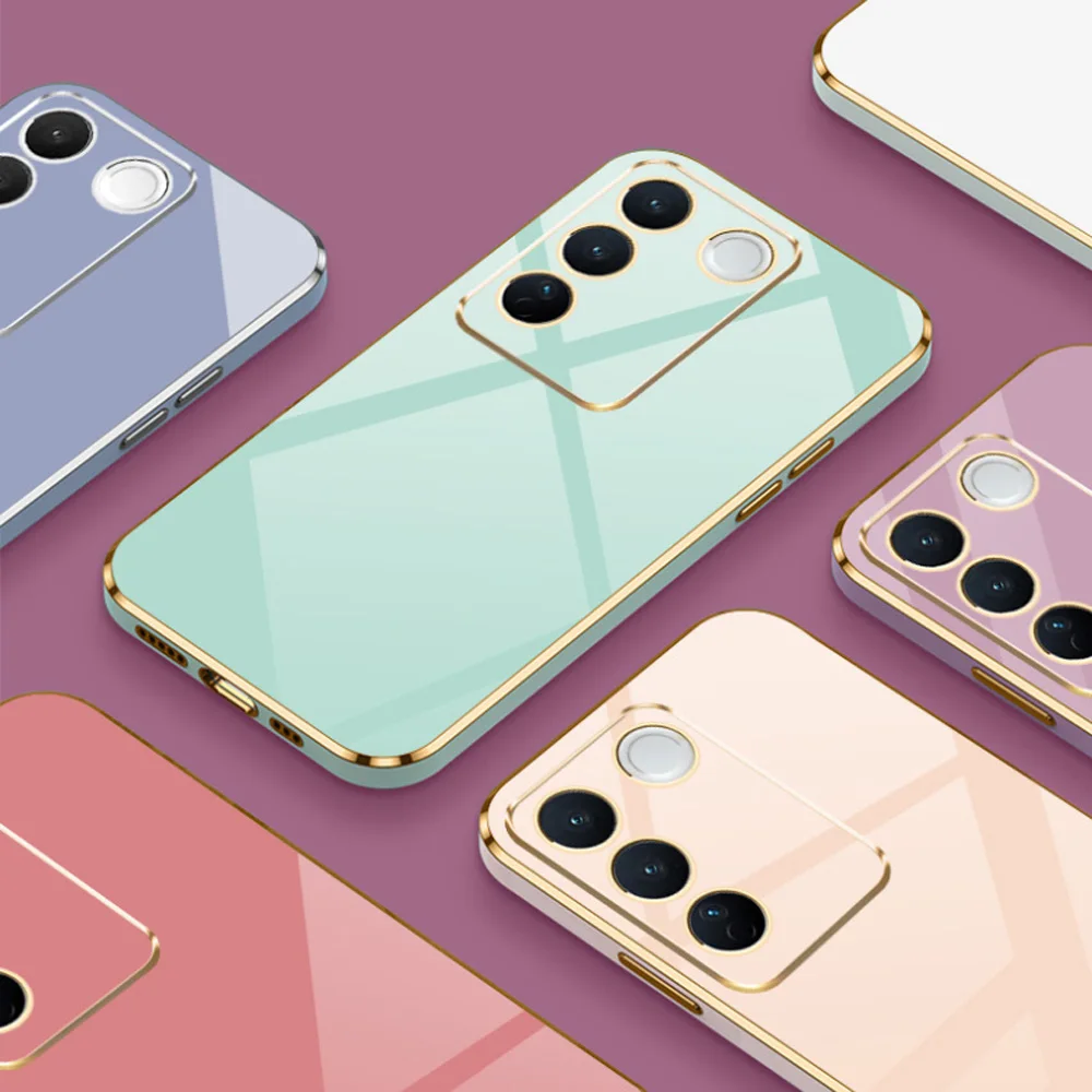 Bling Soft Shockproof Square Plating Phone Case