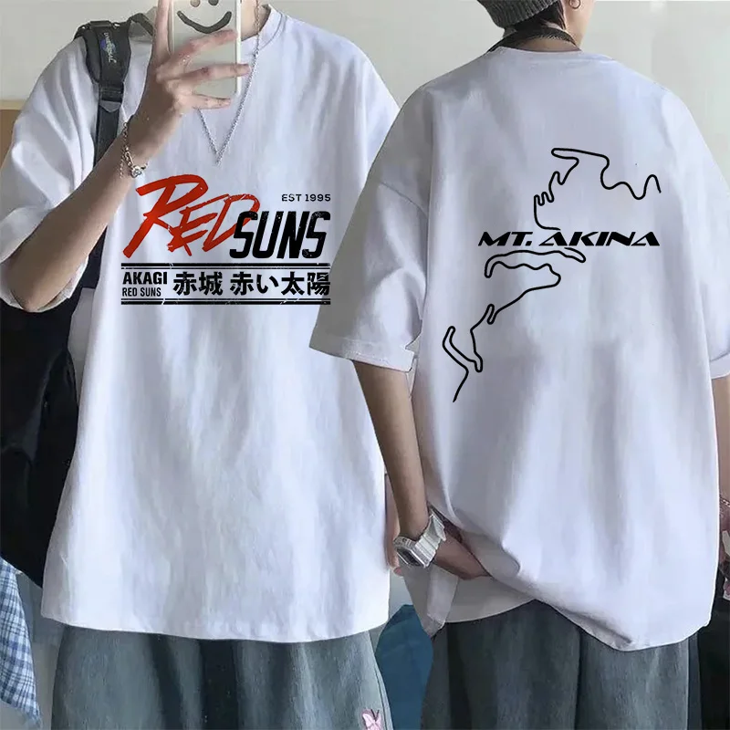 Футболка AE86 мужская с японским аниме инициалом D, мультяшный Готический Топ Redsuns, смешная футболка с рисунком манги в стиле Харадзюку, европейский размер