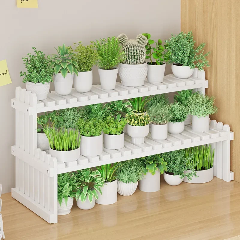 Bamboo Plant Shelves Multi Layer Flower Rack Desktop Plant Stands for Indoor Home Office Window Balcony Display Home Decoration