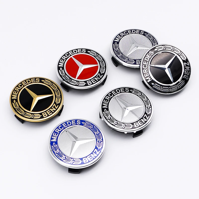 메르세데스 W205 W166 W167 B C E S 클래스 C200L GLC GLK CLA 교체용 튜닝 액세서리 75mm ABS 자동차 휠 센터 허브 캡