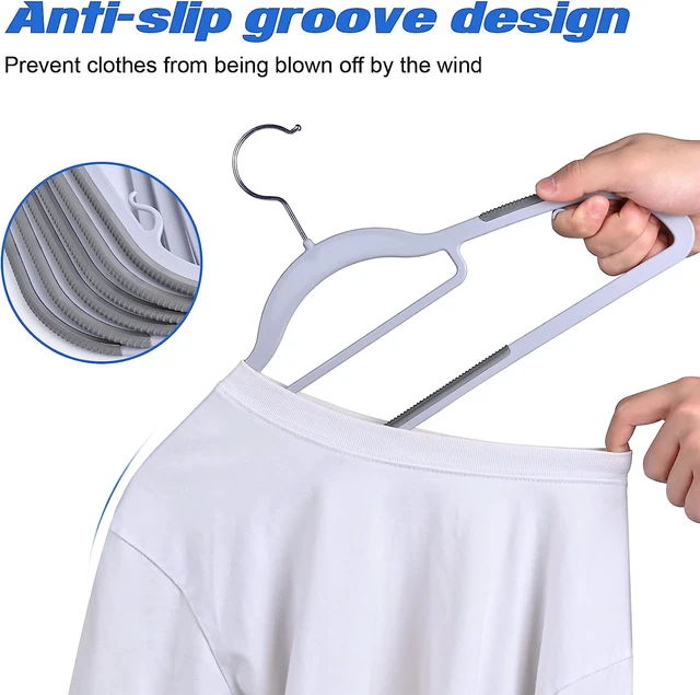 Coat Hangers Thin Hangers Windproof Metal Hanger With Arc Groove Design  Space Saving Anti-blowing For Coat T-shirt Pants Skirt - AliExpress