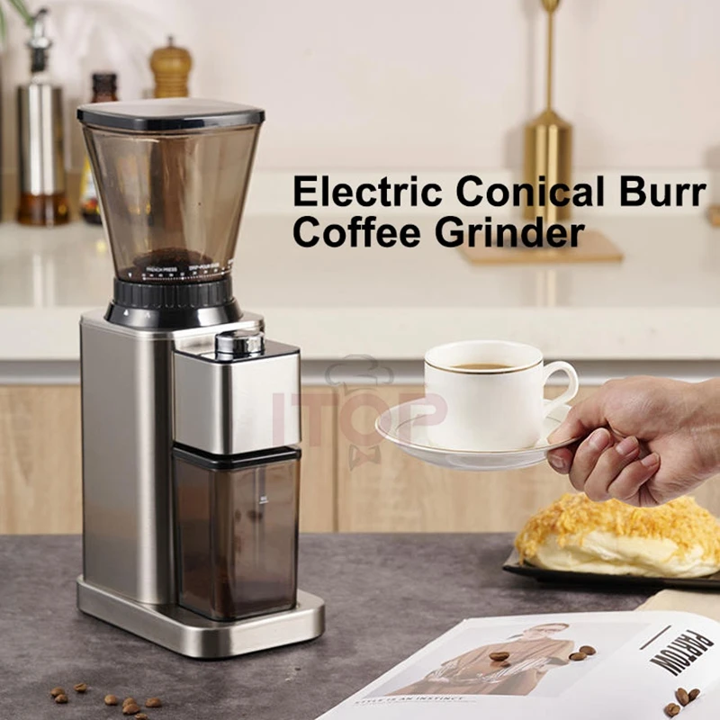 ITOP Coffee Grinder for Espresso Pour Coffee Americano Household  Coffee Bean Grinder Stainless Steel Conical Burrs Coffee Maker gzzt electric grinder advanced pour over coffee filter coffee bean grinder single dose adjustable 48 38mm stainless steel burr